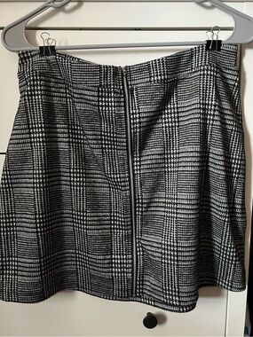 Black and White Plaid Mini Skirt